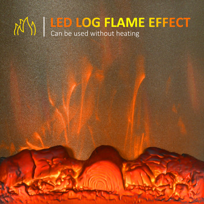 Electric Fireplace Heater, Freestanding 750W/1500W Fireplace, w/ LED Screen, Remote included Quiet Heater Ideal for 25m¬≤ Indoor Use, Black