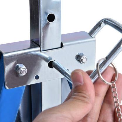 Set Of 2 Steel Saw Horses Telescopic Builders Work Bench Folding Blue