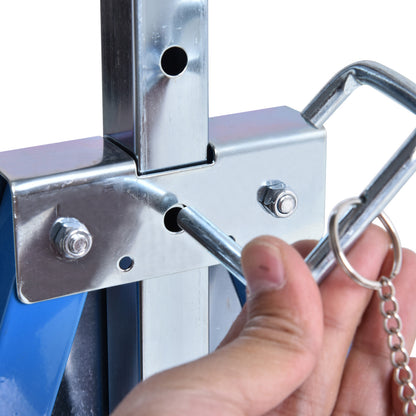 Set Of 2 Steel Saw Horses Telescopic Builders Work Bench Folding Blue