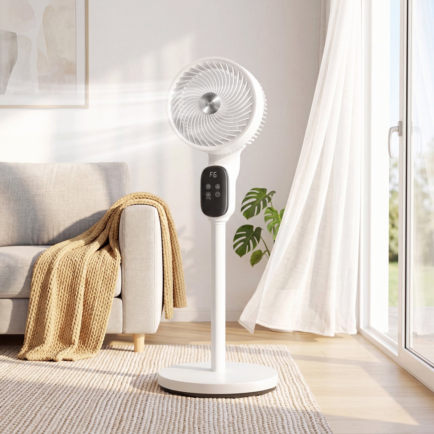 20 dB Standing Fan for Bedroom, Pedestal Fan with Oscillating