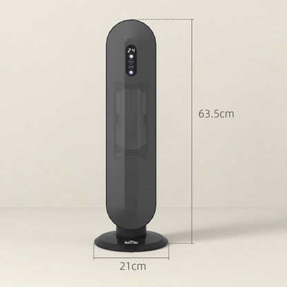 Ceramic Space Heater Tower Heater W/ 45 Degree Oscillation, Black
