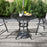 Cast Aluminium Bistro Table with Umbrella Hole, 85cm Round Garden Table, Patio Table for Balcony, Poolside, Black