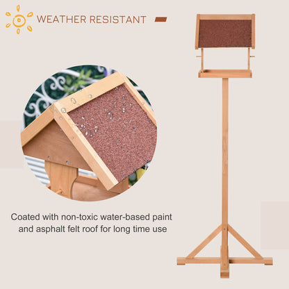 Wooden Bird Table Wild Bird Feeding Station Freestanding Feeder for Garden Outdoor 55 x 55 x 144cm
