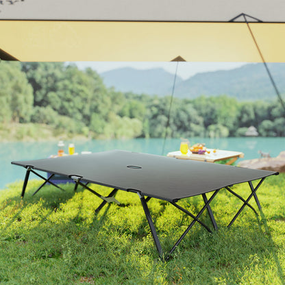 Double Camping Folding Cot Portable Sleeping Bed, Charcoal Grey
