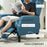 Manual Reclining Armchair Recliner with Footrest Blue