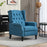 Manual Reclining Armchair Recliner with Footrest Blue