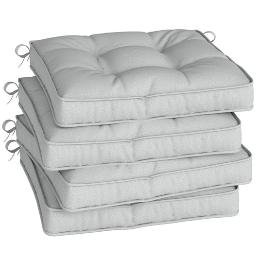 42 x 42cm Replacement Garden Seat Cushion Pad with Ties, Light Grey