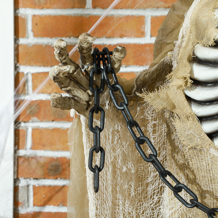 Hanging Halloween Skeleton Animatronic Prop for Indoor Outdoor