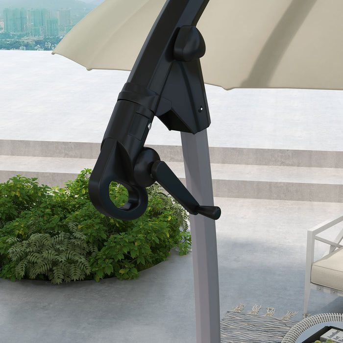 2.7m Cantilever Parasol, with Cross Base - Beige