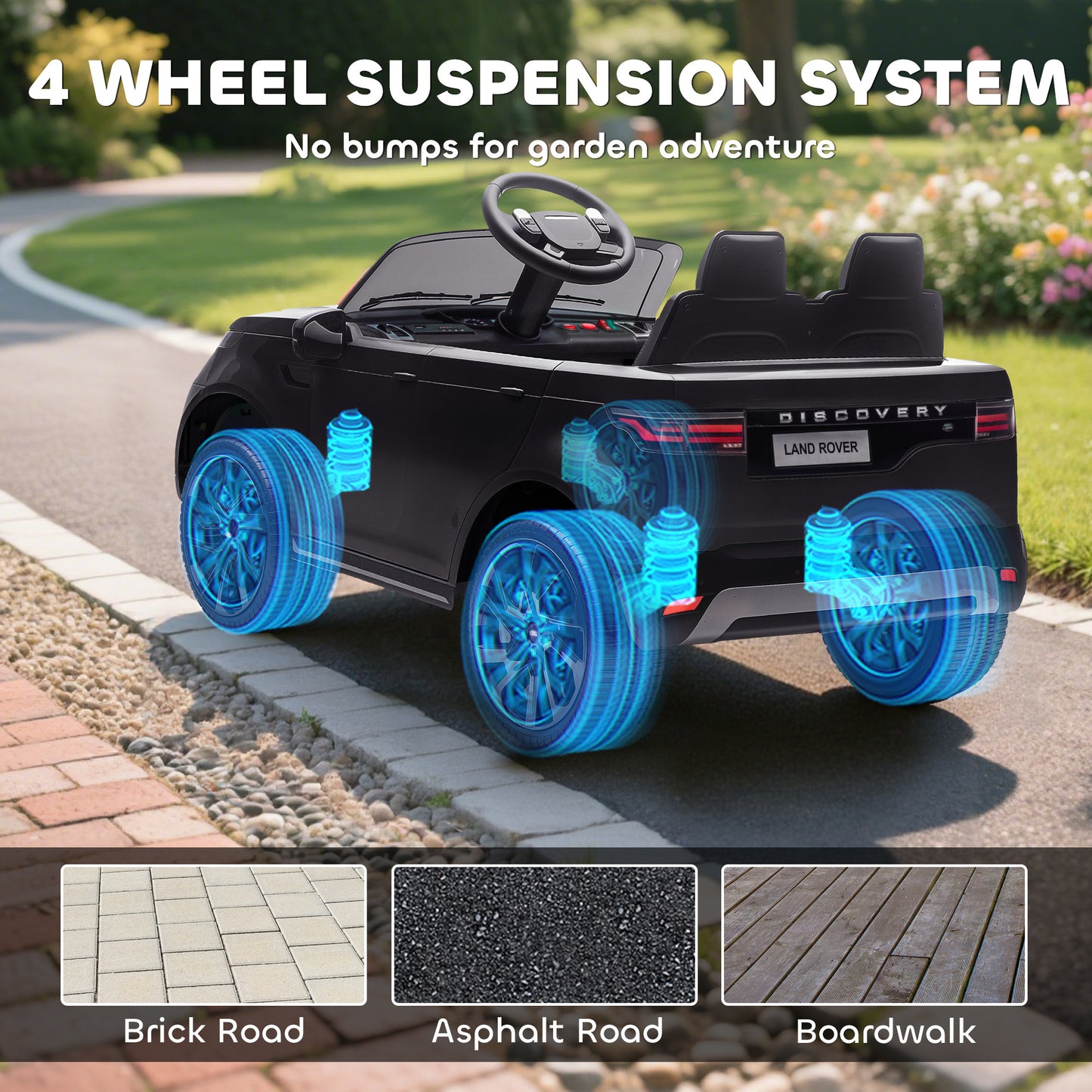 Land Rover Discovery Licensed 12V Kids Electric Car w/ Remote Black