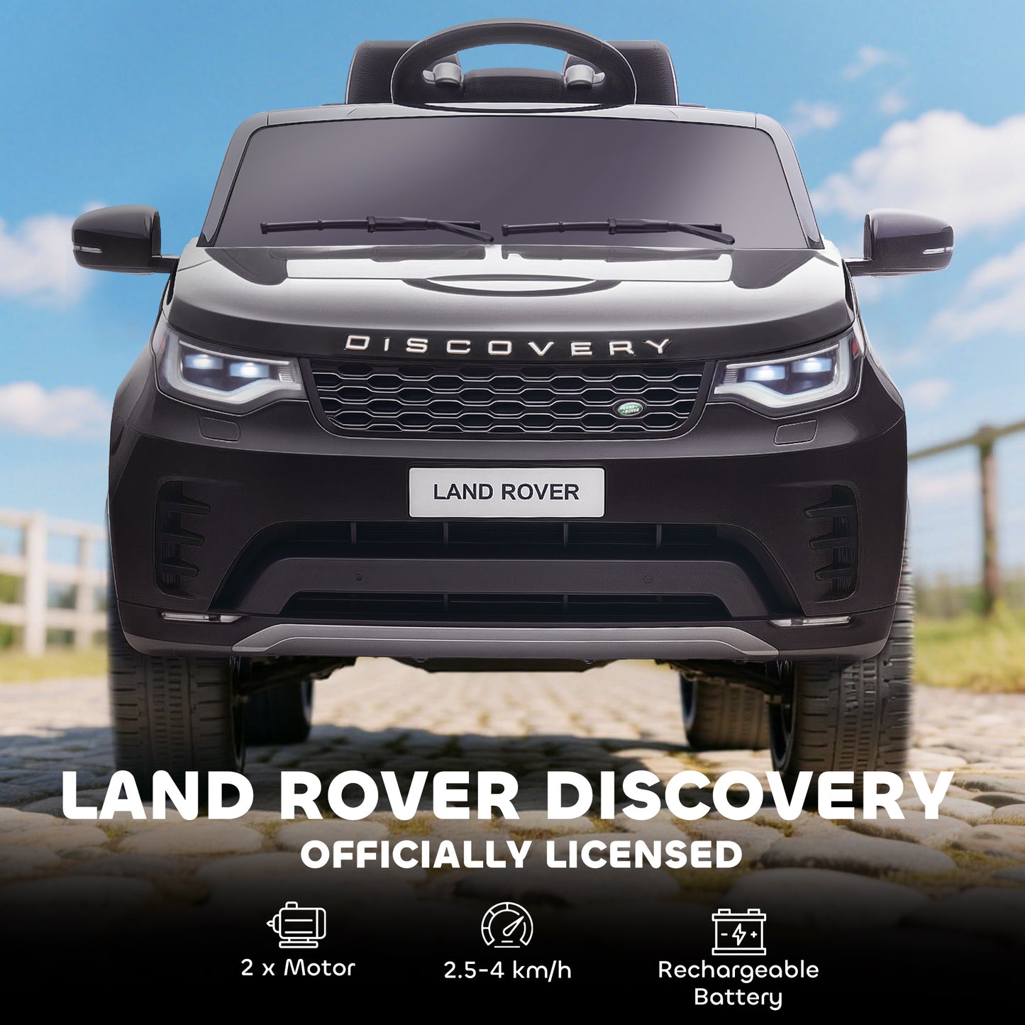 Land Rover Discovery Licensed 12V Kids Electric Car w/ Remote Black