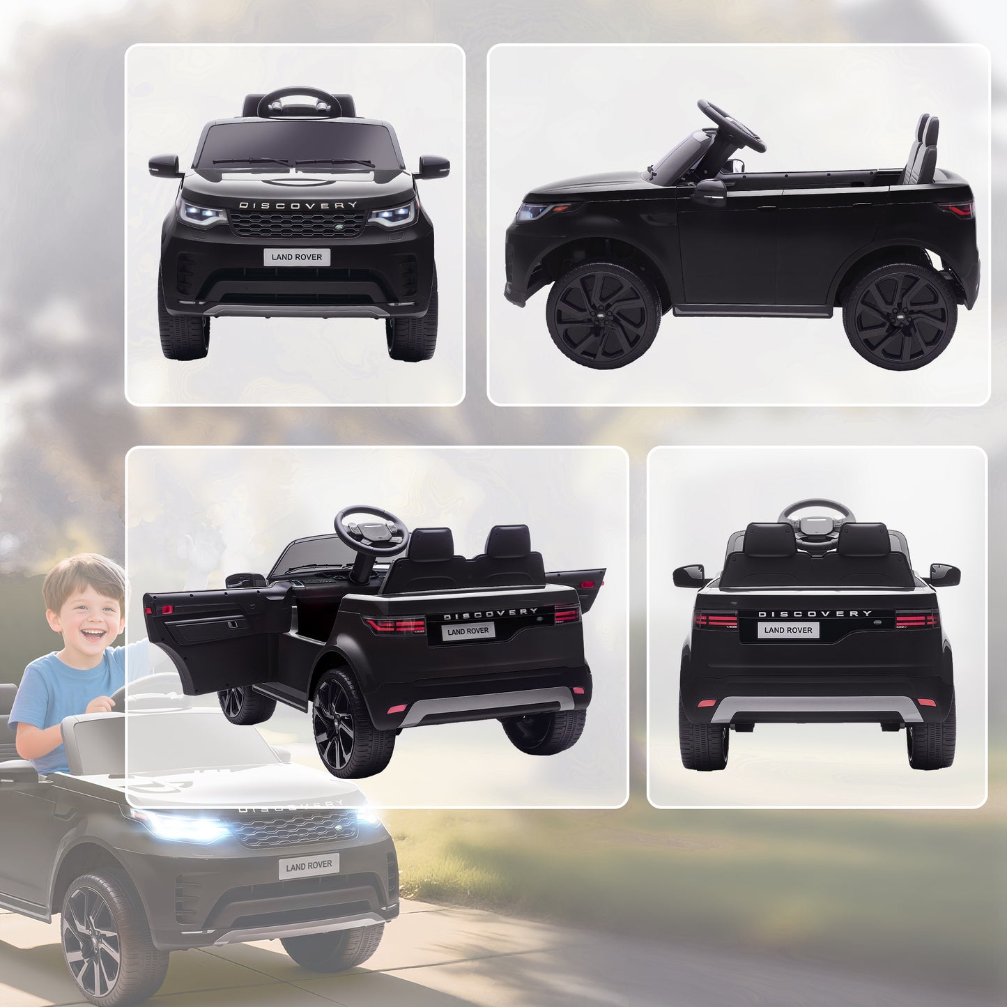 Land Rover Discovery Licensed 12V Kids Electric Car w/ Remote Black