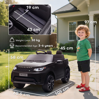 Land Rover Discovery Licensed 12V Kids Electric Car w/ Remote Black