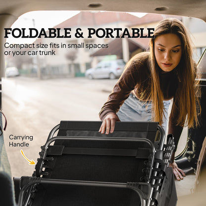 Folding Sun Lounger, Sunbed with Canopy, Dark Blue