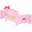 ZONEKIZ Princess-themed Kids Toddler Bed with Cute Patterns, Safety Side Rails Slats, Kids Bedroom Furniture for 3-6 Years, Pink, 143 x 74 x 59 cm