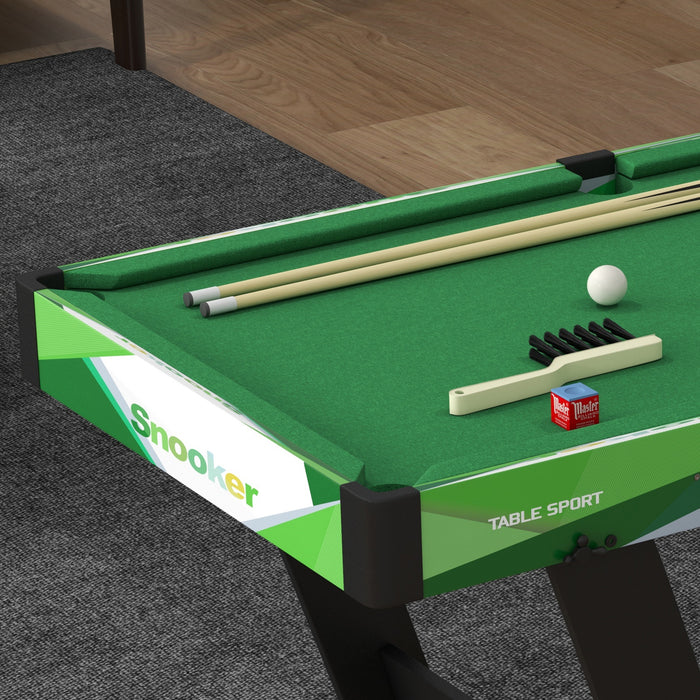 104cm Folding Pool Table with Cues, Balls, Chalk, Triangle, Brush