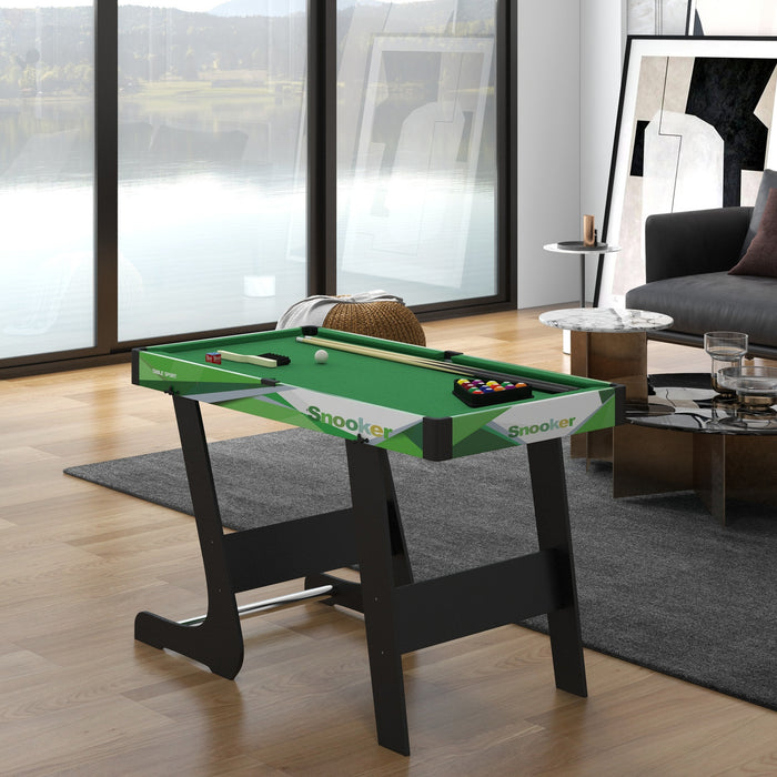 104cm Folding Pool Table with Cues, Balls, Chalk, Triangle, Brush