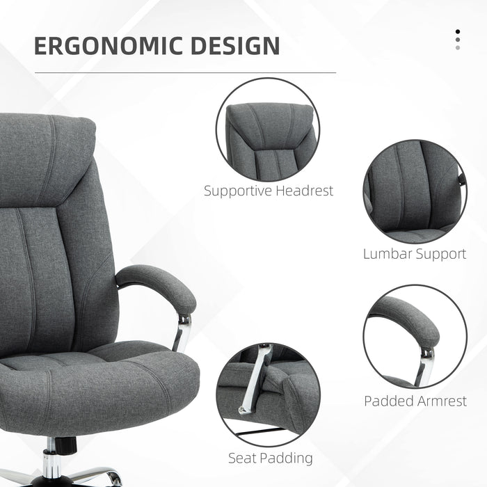 Swivel Desk Chair with Linen Fabric√î¬∫√•Study Task Chair for Home Office, Adjustable Height, Armrests, Swivel Wheels, Grey