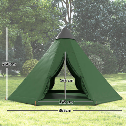 6-7 Person Large Family Party Camping Tent W/ Carrying Bag, Green
