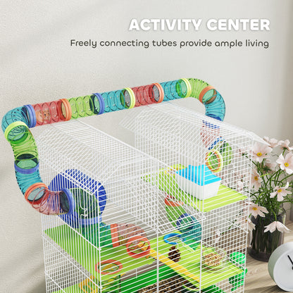 5 Tiers Hamster Cage Animal Travel Carrier Habitat, Green