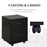 File Cabinet Cupboard Storage with Two Drawers, Table Storage Box with Wheels, Cabinet Bedside Table Storage Box, Black