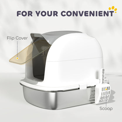 Stainless Steel Cat Litter Tray with Lid