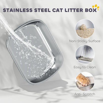 Stainless Steel Cat Litter Tray with Lid