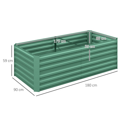 Galvanised Steel Outdoor Raised Bed w/ Reinforced Rod, Light Green