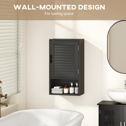 Bathroom Cabinet, Wall Mounted Cabinet with Adjustable Shelves, Black