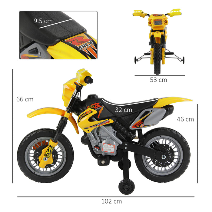 Kids Electric Motorbike Child Ride on Motorcycle 6V Battery Scooter (Yellow)