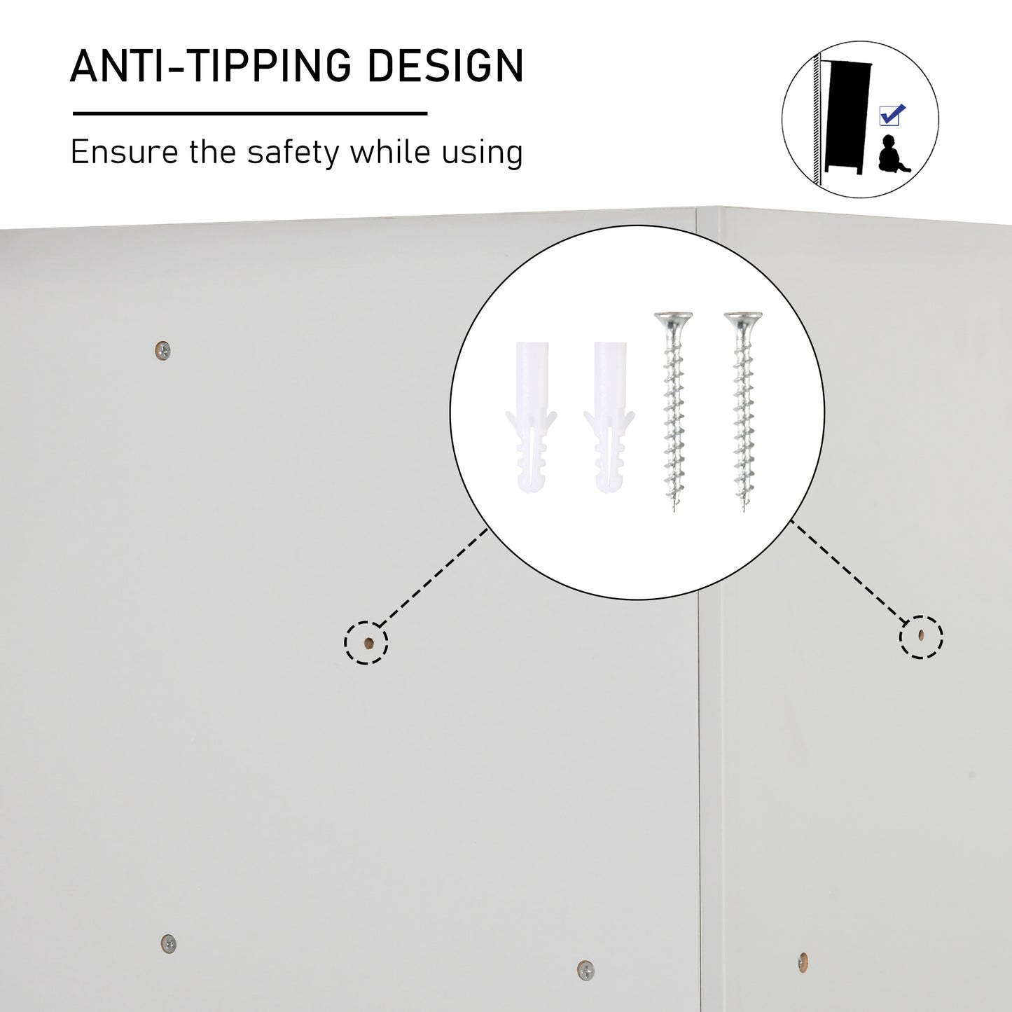 Kids Storage Cabinet Corner Organizer with Anti-tipping Hardware Drawer
