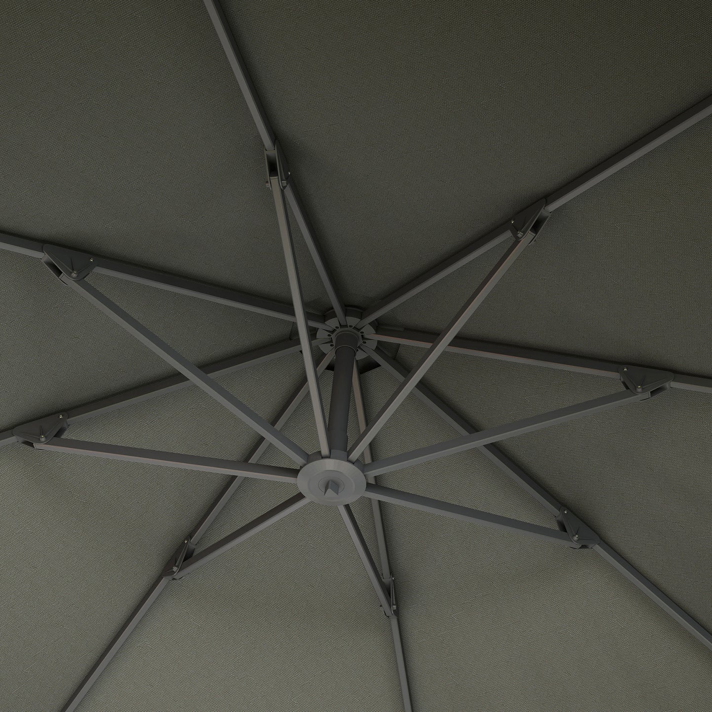 3(m) Garden Cantilever Parasol with Crank Aluminium Frame Grey