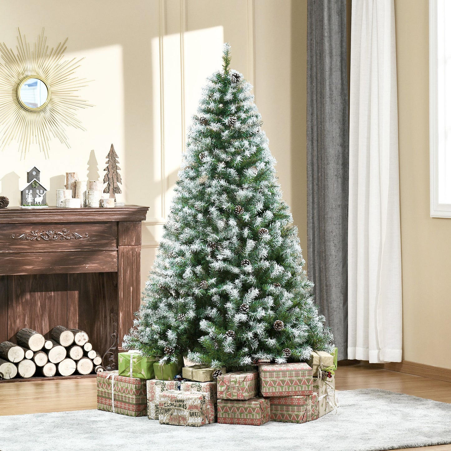 6FT Artificial Christmas Tree Xmas Indoor Decoration, Automatic Open