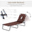 Sun Lounger Foldable Reclining Chair with Pillow and Reading Hole Garden Beach Outdoor Recliner Adjustable Brown