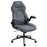 Home Office Desk Chair, Computer Chair with Flip Up Armrests, Swivel Seat and Tilt Function, Grey