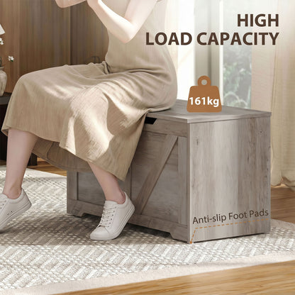 Storage Trunk for Living Room, with Safety Hinges, 100cm, Grey