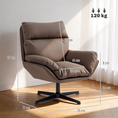 Accent Chair with 360 Swivel Dark Brown