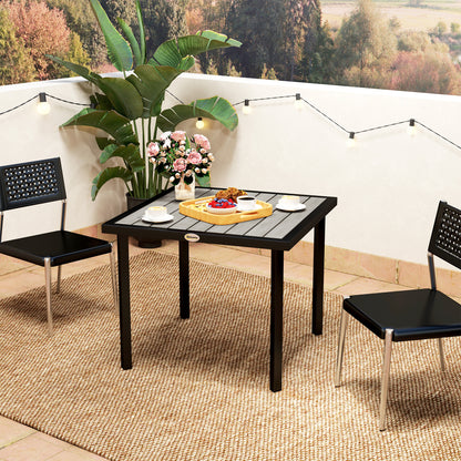 Garden Table for 4 Person with 5.4cm Parasol Hole, Light Grey