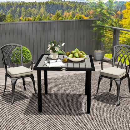 Garden Table for 4 Person with 5.4cm Parasol Hole, Light Grey