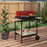 Outdoor 5-Level Grill Height Charcoal Barbecue Grill Trolley, Red