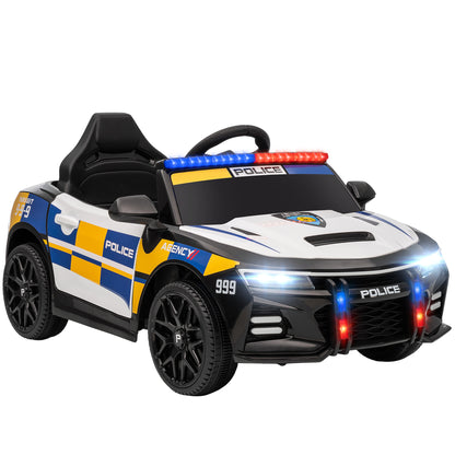 Kids Electric Ride on Police Car with Remote Control, Music, Horn, Siren Flashing Lights for 3-5 Years Old, Multicolour