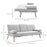 3 Seater Sofa Bed Scandinavian Style Recliner Thick Cushions Adjustable Split Back Middle Table with Armrest Cup Holde