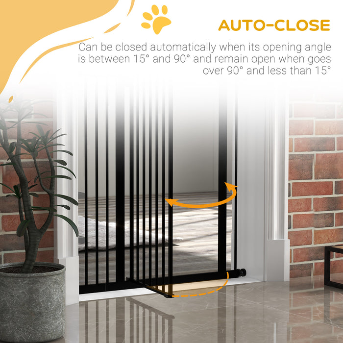 Metal Pet Safety Gate Dog Gate Folding Fence, Black