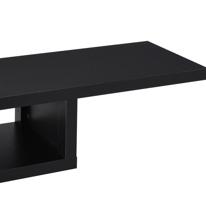 Wall Mounted Media Console, Floating TV Stand Component Shelf, Black