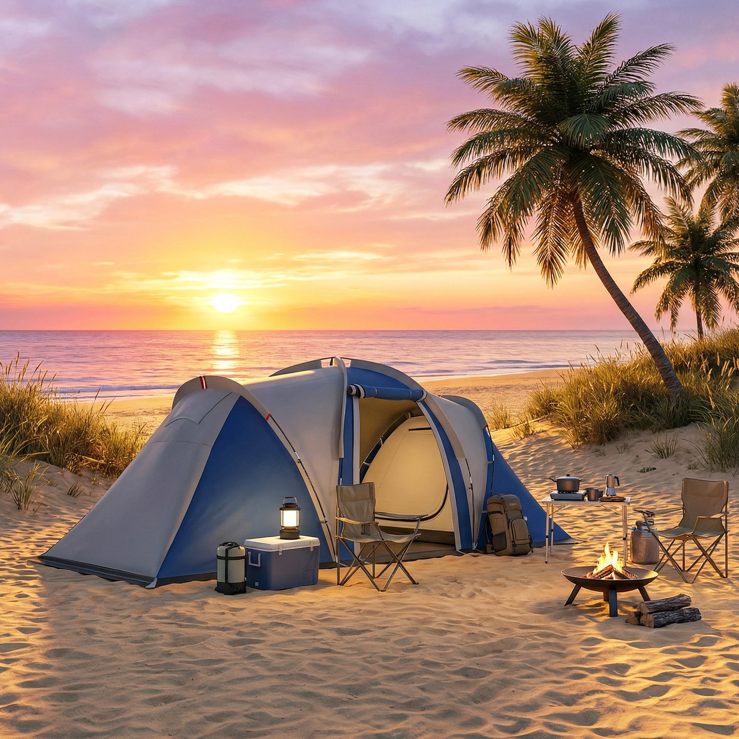 Family Camping Tent 3000mm Waterproof 8-12 Person Navy Blue