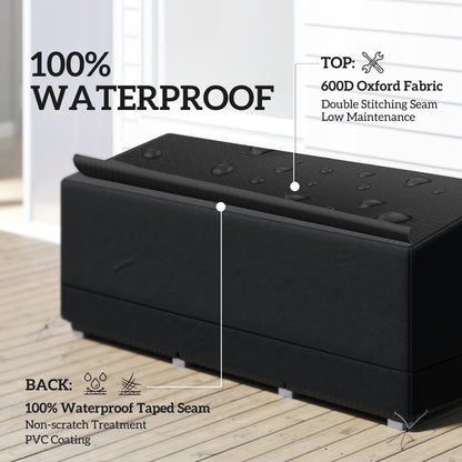 190x72x76cm Rectangular Patio Furniture Cover for Chairs Black