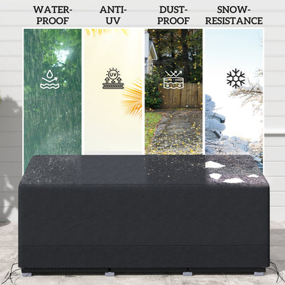 190x72x76cm Rectangular Patio Furniture Cover for Chairs Black