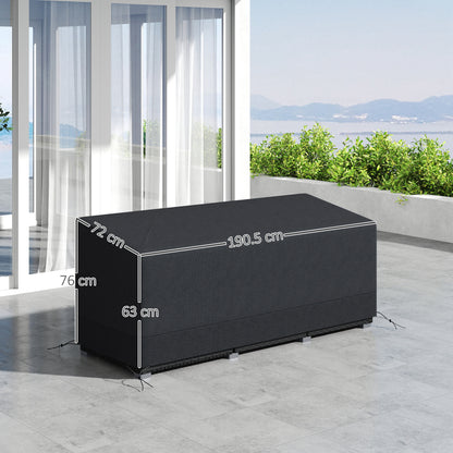 190x72x76cm Rectangular Patio Furniture Cover for Chairs Black