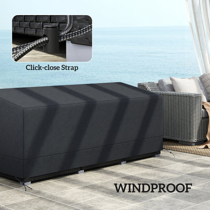 190x72x76cm Rectangular Patio Furniture Cover for Chairs Black