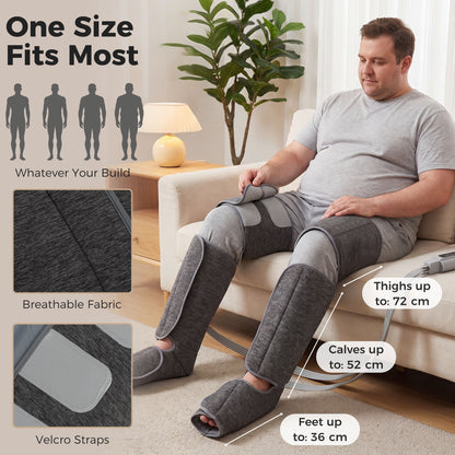 Leg Massager with Heat, Compression, Knee Massager with 3 Auto Modes & 3 Intensities for Circulation and Pain, Foot and Calf Massage Machine, Gifts for Men Women